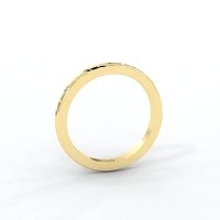 Ariel Wedding Ring with Hammer set Diamonds on Band