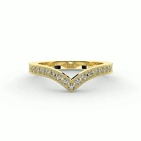 V-Shaped Wedding Ring with Natural Diamonds 0.19ct Total Weight