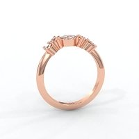 Cluster Curved Wedding Ring with Marquise & RBC Side Stones