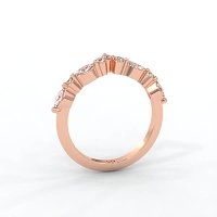 Cluster Pointy Wedding Ring with Marquise Side Stones