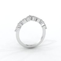 Cluster Pointy Wedding Ring with Marquise Side Stones