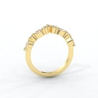 Cluster Pointy Wedding Ring with Marquise Side Stones