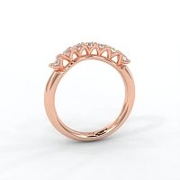 Cara Curved Wedding Ring with 7 Accent Diamonds