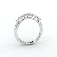 Cara Curved Wedding Ring with 7 Accent Diamonds