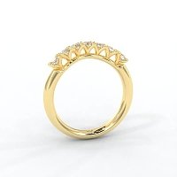Cara Curved Wedding Ring with 7 Accent Diamonds