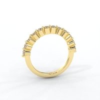 Ariel Wedding Ring with Round Prong-Set on Band