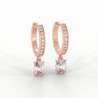 Diamond Earring Huggies with Claw Set Lab-grown Diamond Drop