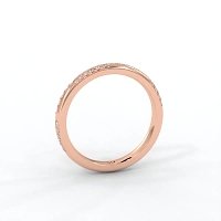 Tulip Leaf-shaped Pave on Band Wedding Ring