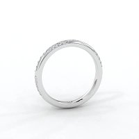 Tulip Leaf-shaped Pave on Band Wedding Ring