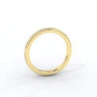 Tulip Leaf-shaped Pave on Band Wedding Ring