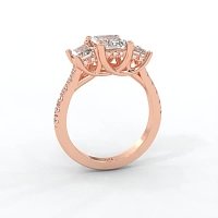 Dalia 3 Stones with Diamonds on Band