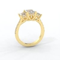 Dalia 3 Stones with Diamonds on Band