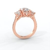 Dalia 3 Stones with Diamonds on Band