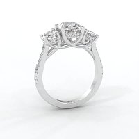 Dalia 3 Stones with Diamonds on Band