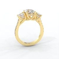 Dalia 3 Stones with Diamonds on Band