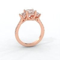 Dalia 3 Stones with Diamonds on Band