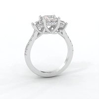 Dalia 3 Stones with Diamonds on Band