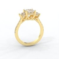 Dalia 3 Stones with Diamonds on Band