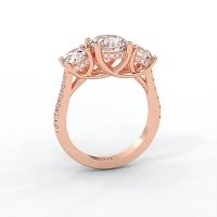 Dalia 3 Stones with Diamonds on Band