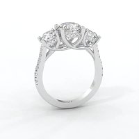 Dalia 3 Stones with Diamonds on Band
