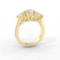 Dalia 3 Stones with Diamonds on Band