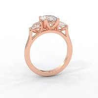 Tulip 3 Stones with Cathedral Band