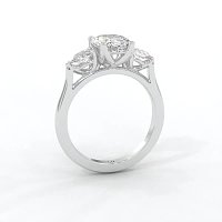 Tulip 3 Stones with Cathedral Band