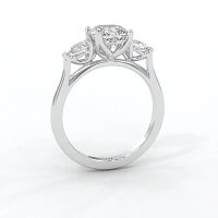 Tulip 3 Stones with Cathedral Band