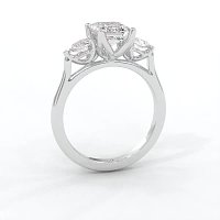 Tulip 3 Stones with Cathedral Band