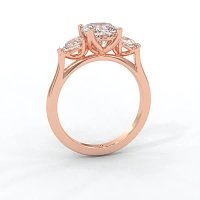 Tulip 3 Stones with Cathedral Band