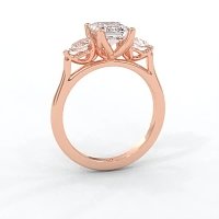 Tulip 3 Stones with Cathedral Band