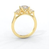 Tulip 3 Stones with Cathedral Band