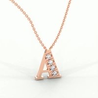 A Bound Initial Pendant with Lab-Grown Diamonds and Attached Chain 0.2cts