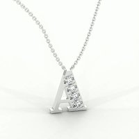 A Bound Initial Pendant with Lab-Grown Diamonds and Attached Chain 0.2cts