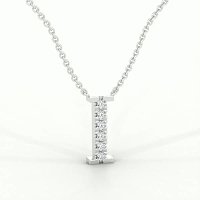 I Bound Initial Pendant with Lab-Grown Diamonds and Attached Chain 0.09cts