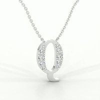 Q Bound Initial Pendant with Lab-Grown Diamonds and Attached Chain 0.19cts