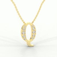 Q Bound Initial Pendant with Lab-Grown Diamonds and Attached Chain 0.19cts