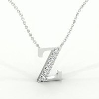Z Bound Initial Pendant with Lab-Grown Diamonds and Attached Chain 0.11cts