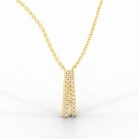 A Eternal Initial Pendant with Lab-Grown Diamonds and Attached Chain 0.09cts