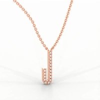 J Eternal Initial Pendant with Lab-Grown Diamonds and Attached Chain 0.07cts