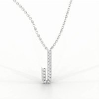 J Eternal Initial Pendant with Lab-Grown Diamonds and Attached Chain 0.07cts