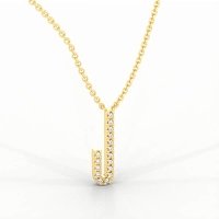 J Eternal Initial Pendant with Lab-Grown Diamonds and Attached Chain 0.07cts