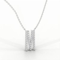 M Eternal Initial Pendant with Lab-Grown Diamonds and Attached Chain 0.16cts