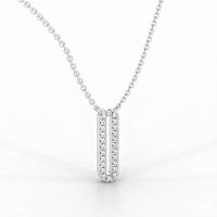 O Eternal Initial Pendant with Lab-Grown Diamonds and Attached Chain 0.10cts