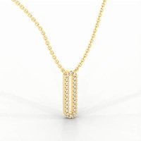 O Eternal Initial Pendant with Lab-Grown Diamonds and Attached Chain 0.10cts
