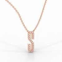 S Eternal Initial Pendant with Lab-Grown Diamonds and Attached Chain 0.08cts