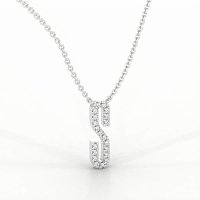 S Eternal Initial Pendant with Lab-Grown Diamonds and Attached Chain 0.08cts