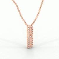 B Eternal Initial Pendant with Lab-Grown Diamonds and Attached Chain 0.09cts