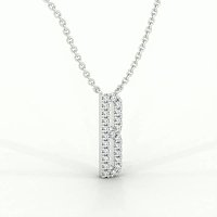 B Eternal Initial Pendant with Lab-Grown Diamonds and Attached Chain 0.09cts