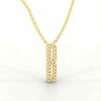 B Eternal Initial Pendant with Lab-Grown Diamonds and Attached Chain 0.09cts
